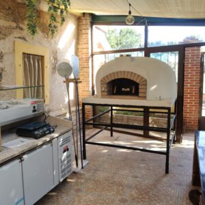 Mesa metálica recta para horno hasta 100cm