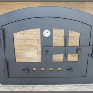 Puerta horno de obra con cristal