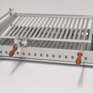 Barbacoa de encimera inox 3 alturas con parrilla recoge-grasas