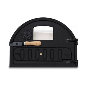 Puerta de horno de hierro fundido con cristal